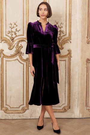 Astrid Velvet Dress | Purple