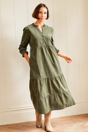 Liv Corduroy Dress | Khaki