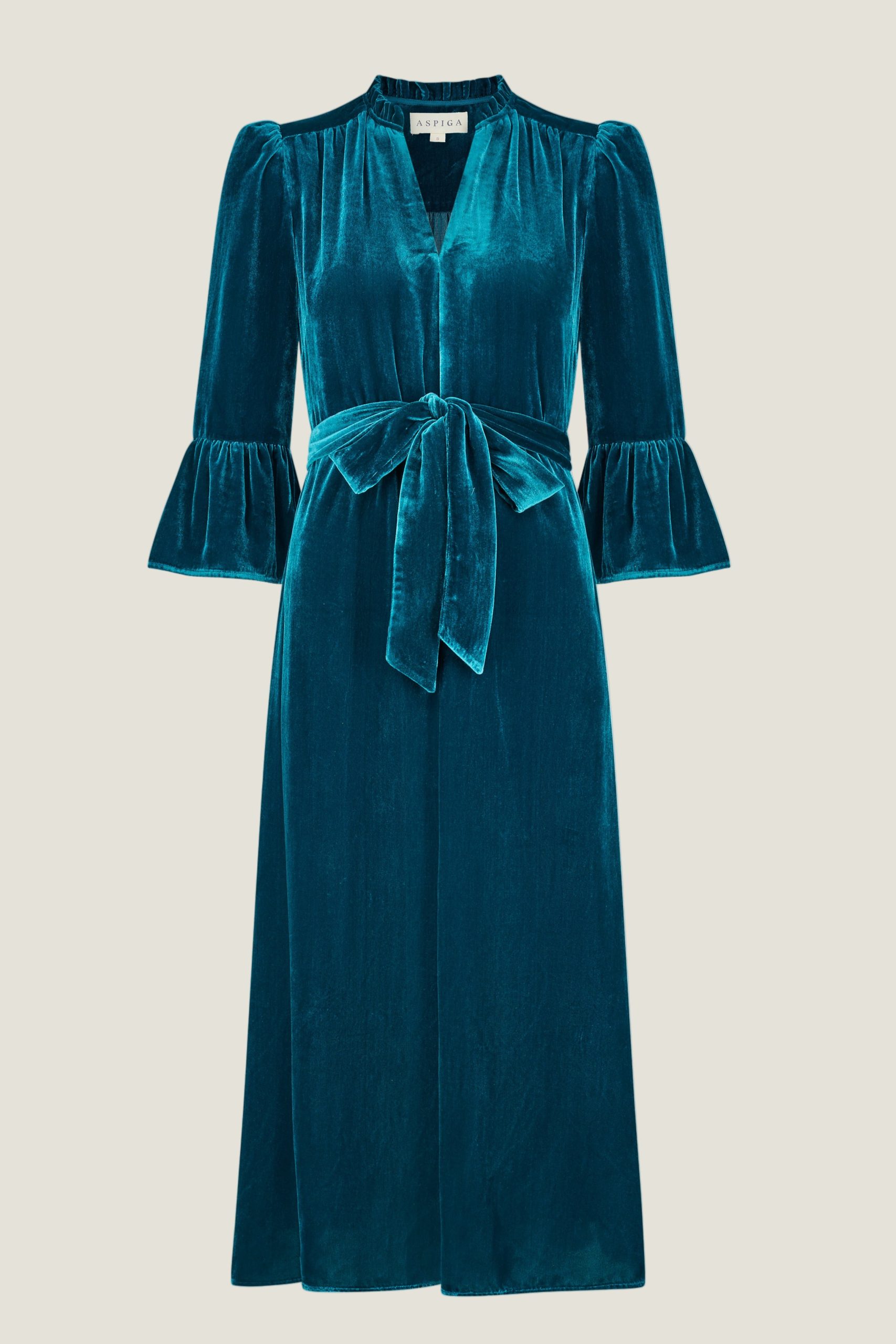 Astrid Velvet Dress | Teal - Image 8