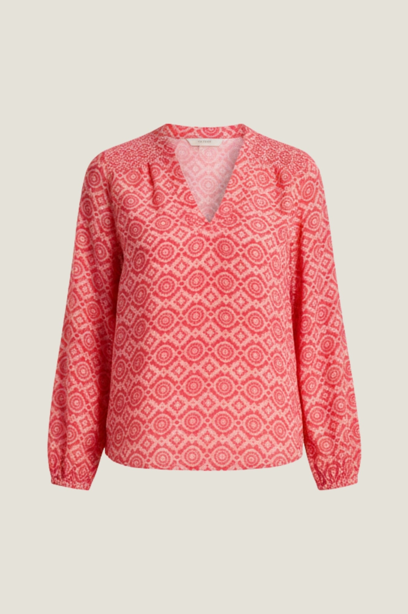 Clea Blouse | Flower Tile Orange/Pink - Image 7