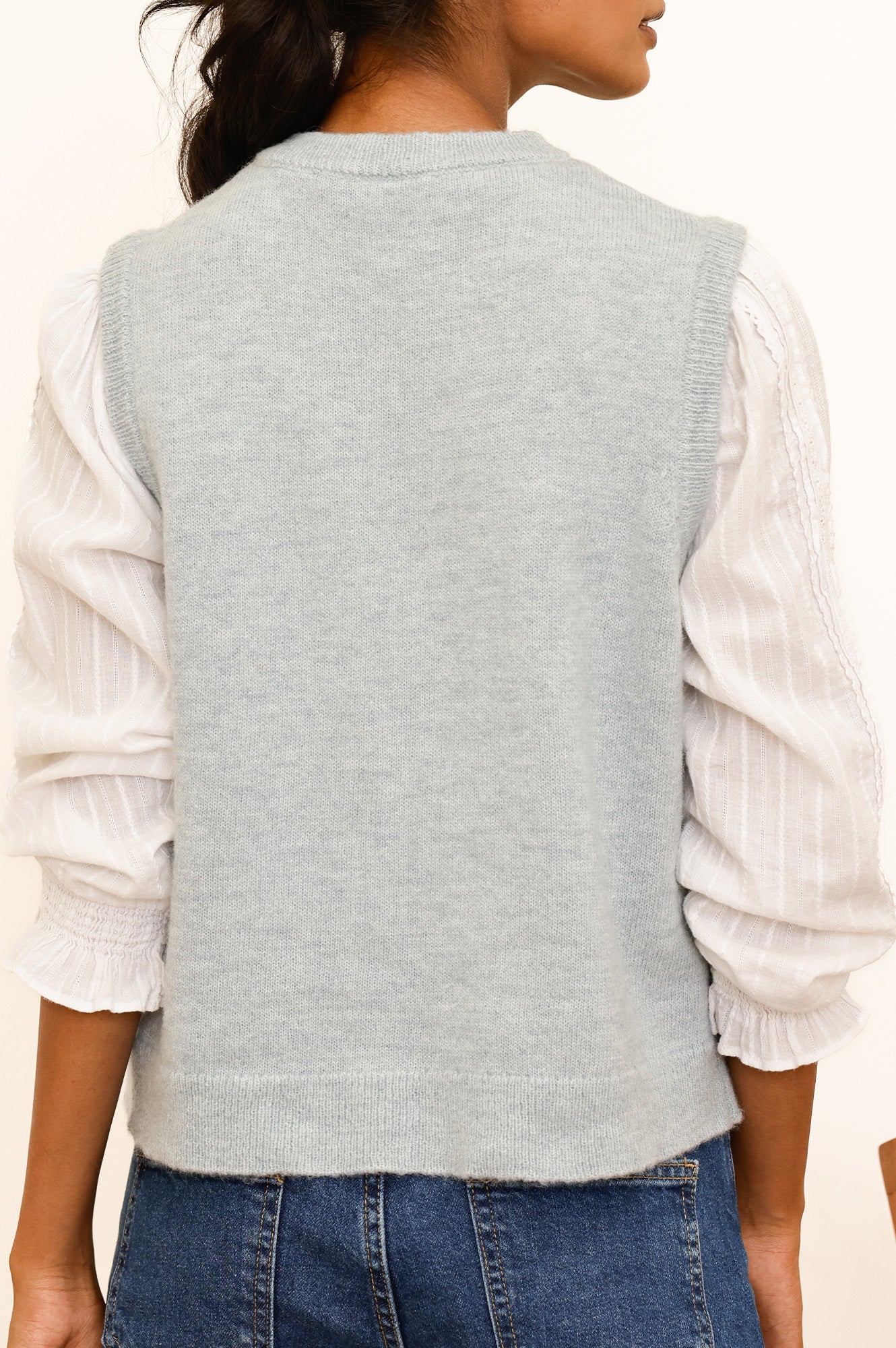 Alpaca Blend Gilet | Dusty Blue - Image 6