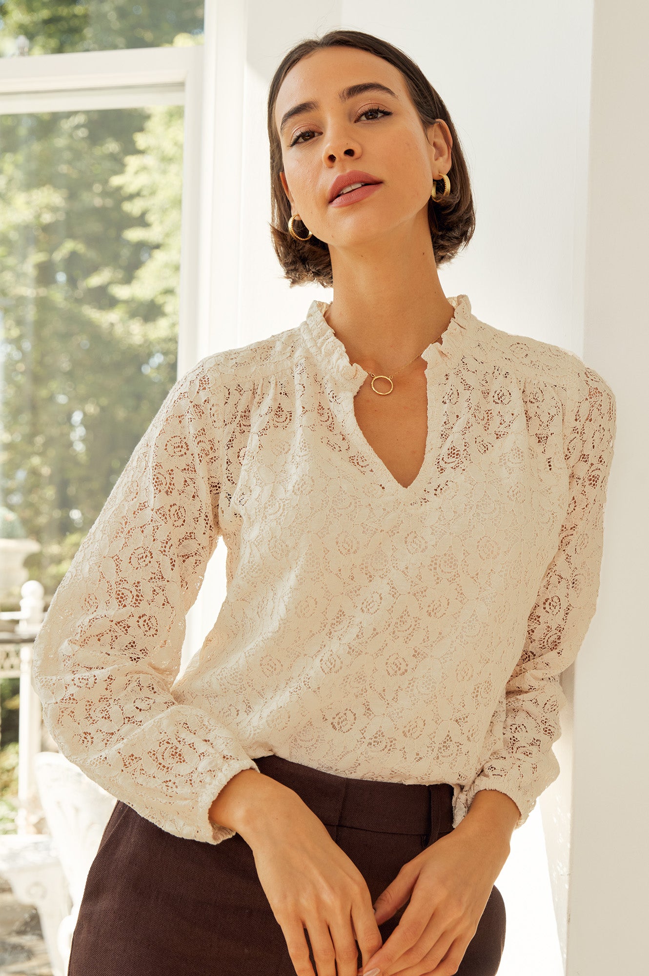 Amelie Lace Blouse | Ivory - Image 5