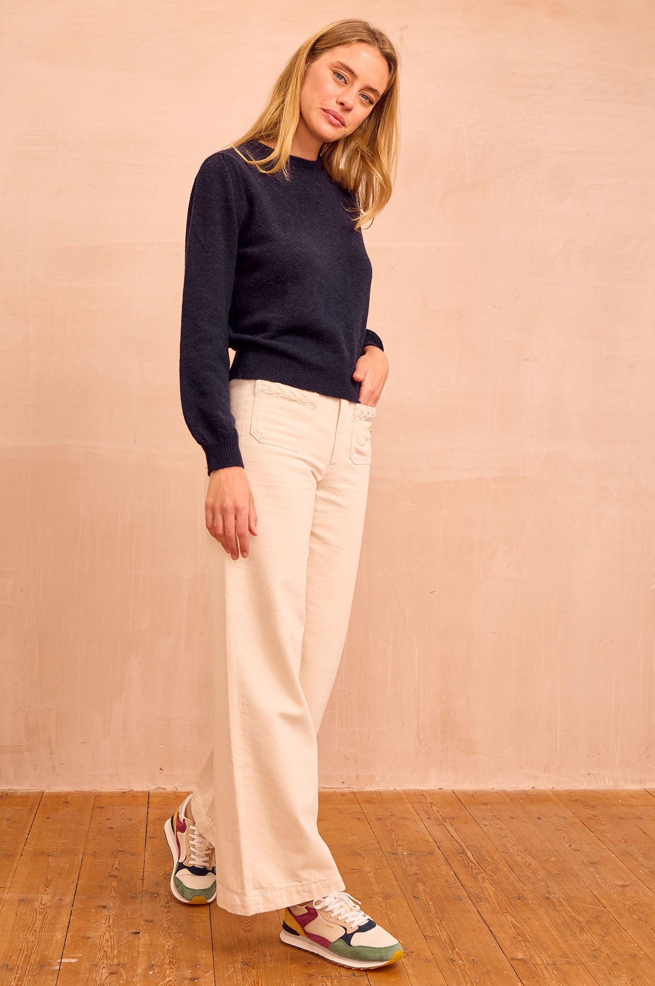 Alpaca Blend Puff Sleeve Jumper | Navy - Image 4