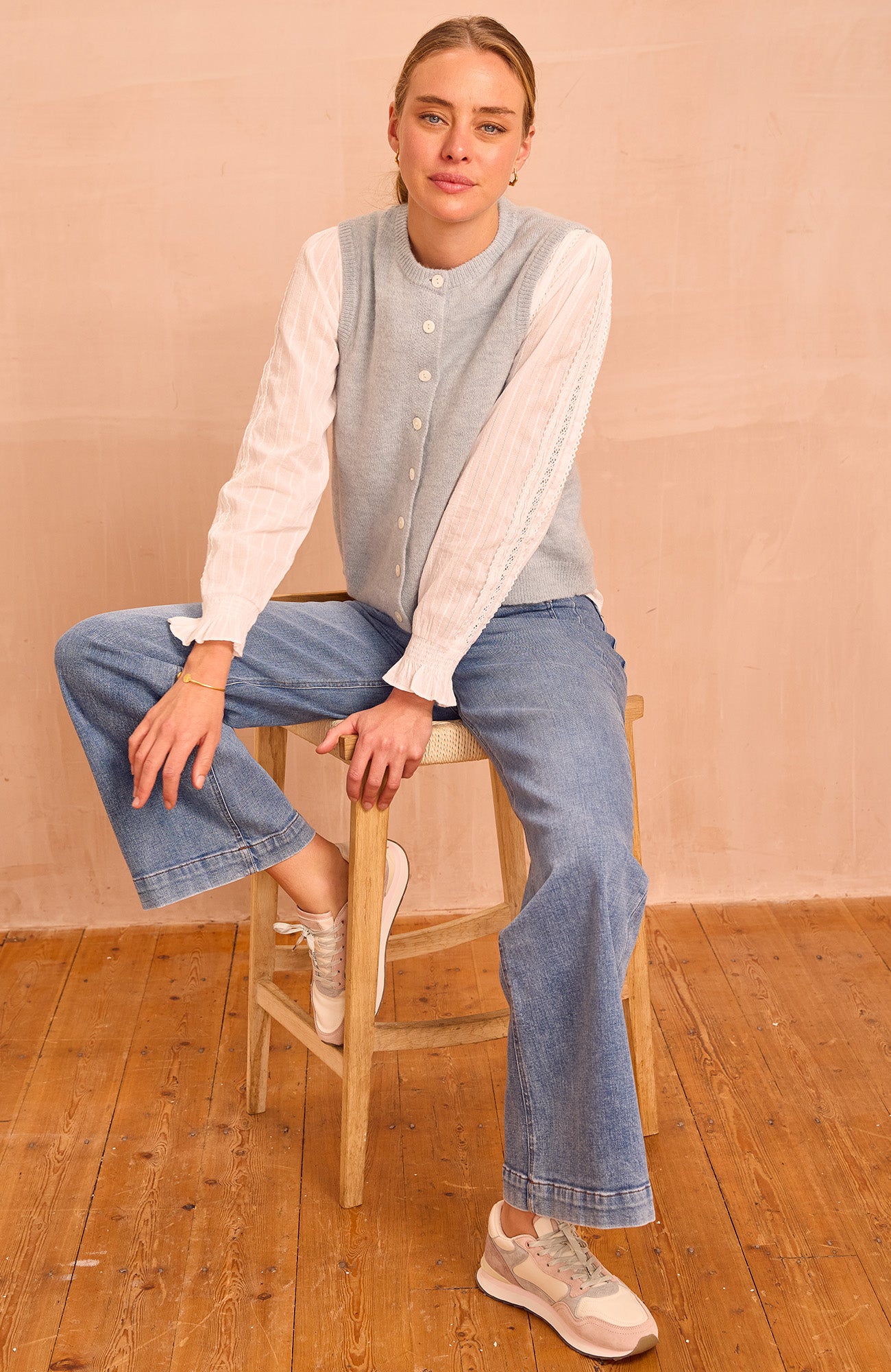 Alpaca Blend Gilet | Dusty Blue - Image 5