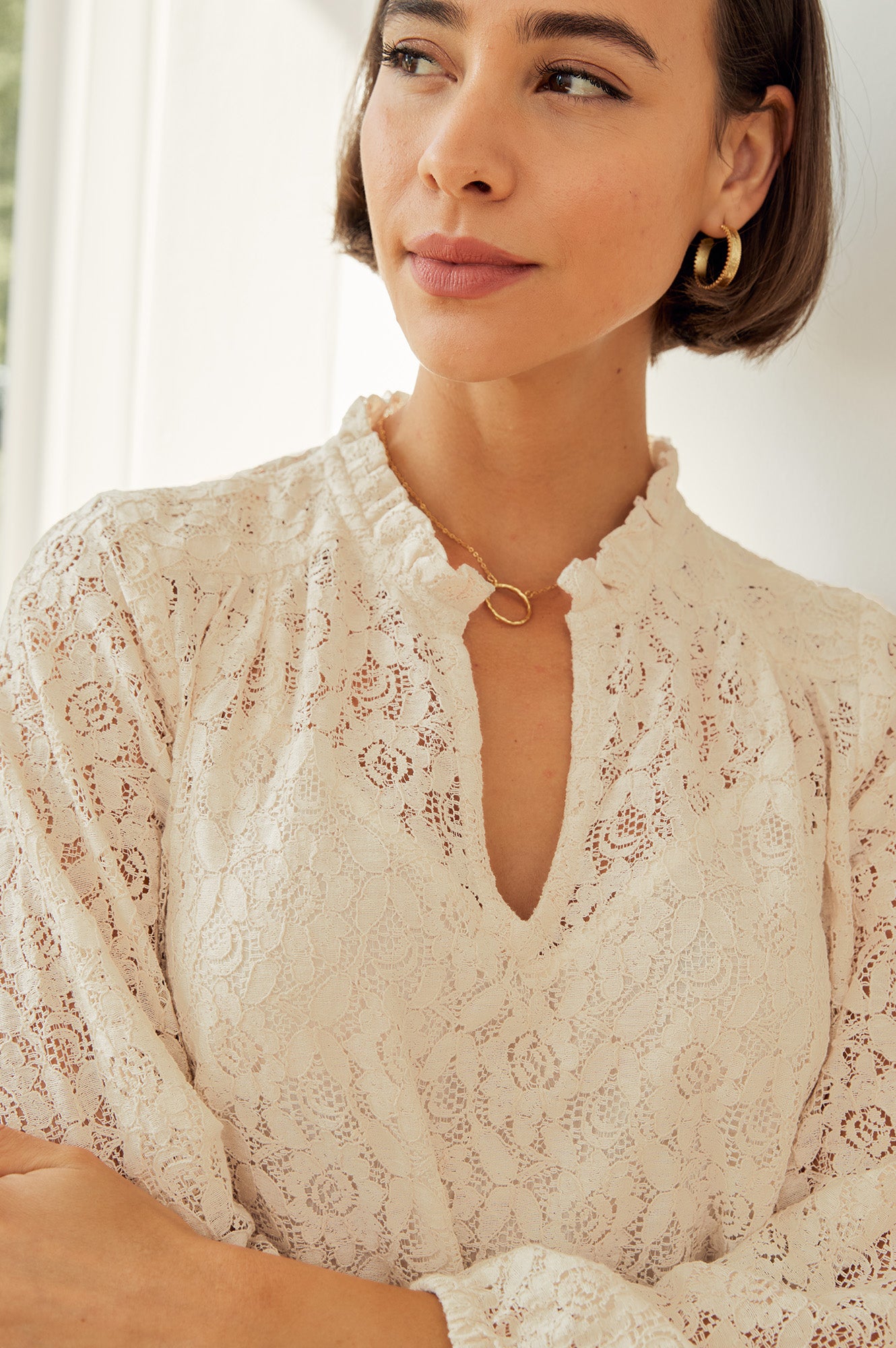 Amelie Lace Blouse | Ivory - Image 2